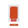 Detail of orange inkless ink pad for baby or pet paw prints with stop warning label - 1 Ink Pad + 2 Sheets of Cardstock / Orange