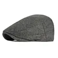 Béret classique gris en laine mélangée à chevrons de style britannique rétro pour hommes - M (56-58cm) / Café