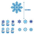 Blue snowflake cake toppers in various sizes for winter theme party table decorations - Integrated Small Toppers