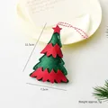 Christmas tree felt ornament in red and green with star and white stitching detail - Red & Green Christmas Tree