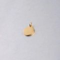 Close-up van gouden roestvrijstalen ronde hanger met een gladde spiegelgepolijste finish - 14.7*12mm (1.5mm dikte) / Goud