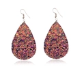 Orecchini a goccia con paillettes multicolore brillanti e ganci in argento - Viola