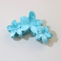Blue marble patterned flower hair claw clip in ABS material for women's hairstyles - #10abs Light Blue - Three Flowers / Bulk (No Packaging)