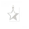 Detailed dimensions of star pendant in rhodium plated copper with Luckystar engraving - Silver Star Luckystar (24mm)