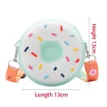 Mint green and white silicone donut crossbody bag for kids with Hello slogan 13x13cm - Donut Green