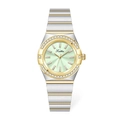 Women's luxury steel watch with mint green dial and crystal-set bezel in gold-silver finish - Green Dial Two-Tone