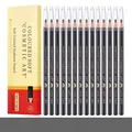 Set of 12 gray peel-off eyebrow pencils in 1818 style for professional makeup - 12pcs/Box (Full Box) / 06# Grey