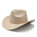 Detailed close-up showing the fine suede texture and stitching on a beige cowboy hat - M (56-59cm) / Camel