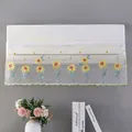 Sunflower embroidery on semi-transparent lace dust cover for wall-mounted air conditioner - Sunflower/Flat