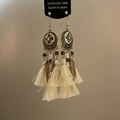 Vintage bohemian kwastjes oorbellen met bloemmotief en fijne veren hangers - 8# Goud - Paars/Wit - Boheemse Retro Bloem Kwastje Oorhaken