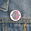 Mental Health Matters round enamel pin featuring a brain design on denim jacket background - XZ4805-Pink Gray Brain