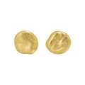Pendientes minimalistas de plata S925 dorada con textura orgánica irregular - Plata 925 / Oro de 18K