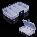 Frosted 10-compartment jewelry organizer box with blue clasp, size 10.5x6.5x2.3cm - 8-Grid Rectangular Box