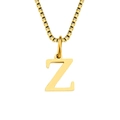 Minimalist gold box chain necklace featuring a polished capital letter Z pendant for women - Letter Z-Gold