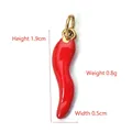 Polished red chili pendant charm in gold finish with dimensions and 0.8g weight - BXGPJ124-Red Chili Pendant