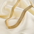 8mm gold woven mesh choker necklace displayed on soft white satin fabric - Gold