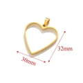30mm golden heart hollow frame pendant made of stainless steel for DIY jewelry making - Heart Shape / Gold