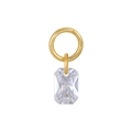 Elegant gold pendant featuring a clear emerald cut gemstone for DIY jewelry earrings - A0022-Rectangle / Gold
