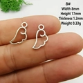 Silberne Pfauenflügel-Anhänger, 17x8mm, für DIY-Armbänder und Ohrringe-Zubehör - 8# Hohler Flügel