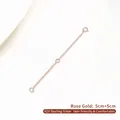 Rose gold S925 sterling silver adjustable 5cm+5cm extension chain for DIY jewelry - 10cm / Rose Gold