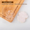 Acrylic fairy tale house cookie stamp for fondant cakes with mushroom and tree details - House A Embosser