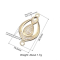 Gold-plated copper butterfly pendant with AAA cubic zirconia stones 26.0mm size - Gold Double Teardrop (L0438-A)