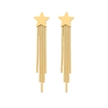 Orecchini a stella dorati lunghi con nappe a catena a serpente in acciaio inox - Stile nappa a stella