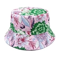 Floral print bucket hat with tropical peony patterns for outdoor beach sun protection - M (56-58cm) / Peony