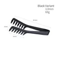 Mattschwarze Spaghetti-Zange aus Edelstahl mit gezackten Kanten und 20,5 cm Länge - 1.0mm Poliert / Schwarz
