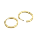 Minimalist round hoop earrings in golden polished stainless steel for women - 20x2mm / Gold