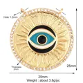 25mm gold plated evil eye charm with blue zircon inlay and clear crystal border - Blue Round 25mm M916926-Black