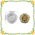 Stampo in silicone a forma di peonia per resina e candele con trama petali 3D - Fiore di Silicone 00208 / Bianco Traslucido