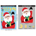 Christmas Santa Claus and moon static window stickers with classic red and green colors - XC068 Santa With Gifts