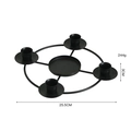 25.5cm minimalist black metal 4-holder candle stand for dining table decoration - 5-Head Type A / Black