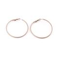 Minimalist large rose gold hoop earrings with textured grid pattern engraving - 50x2mm Rose Gold Textured Style (KE98652-KFC)