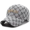 Graue Baseballkappe mit NY-Aufdruck und 3D-Goldstickerei für lässigen Sonnenschutz - Verstellbar / Grau