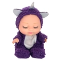 8 inch BJD sleeping baby doll in purple unicorn plush onesie with realistic eyelashes - 8 Inch Purple Unicorn