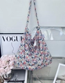 Chic hobo canvas shoulder bag featuring a vibrant multi-color floral print pattern - Colorful Floral(49#)
