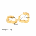 Golden geometric hoop earrings showing 11mm and 13mm inner diameter and 2.2g weight - Gold Cloud Shape Hoop (TE6028-13-13)