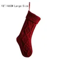 Calza di Natale in maglia rossa da 18 pollici con motivo a rombi e misura 46 cm - 18 Pollici / 46CM Grande / Fucsia
