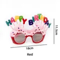 Pink cupcake birthday party glasses with red frame and Happy Birthday letters, 18x11.5cm - Red Border Cupcake Birthday Glasses