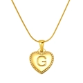 18K gold plated stainless steel heart necklace featuring letter G with snake chain - Heart Letter G (S-P151-G)
