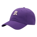 Classic deep purple baseball cap featuring a white R letter patch with a curved brim design - Adult Adjustable / Purple
