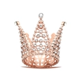 Detailed close-up of rose gold crown ring with clear cubic zirconia and intricate weaving - Five-Point Full Diamond Rose Gold 01