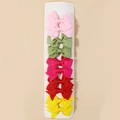 Set of 5 pairs of colorful handmade grosgrain ribbon swallowtail hair clips for girls - Style 1