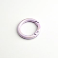 Macro detail of round light purple alloy spring ring with a metallic pearl finish - Taro Purple (High Quality Plating)