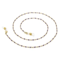 Golden mask chain and eyewear strap with purple beads and white silicone loops - Gold Purple Beaded Style (650*2mmKSC074-Z)