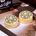 Detailed view of large resin chocolate charm with dimensions 2.7cm for DIY crafts - Pattern - Creamy Yellow