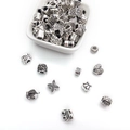DIY silver vintage metal charms with owl, clover and butterfly patterns for bracelets - Alloy Large-hole Beads / Silver (20g)
