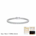 Moissanite S925 sterling silver bubble tennis bracelet with 18cm length and 3mm stones - 3mm Bubble Bracelet (MSB0211) / 18cm (With GRA Certificate)